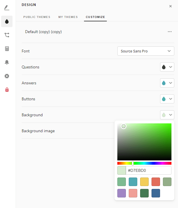 Typeform WordPress - Design Window